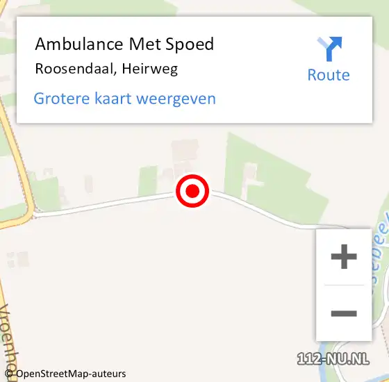 Locatie op kaart van de 112 melding: Ambulance Met Spoed Naar Roosendaal, Heirweg op 17 januari 2019 23:49