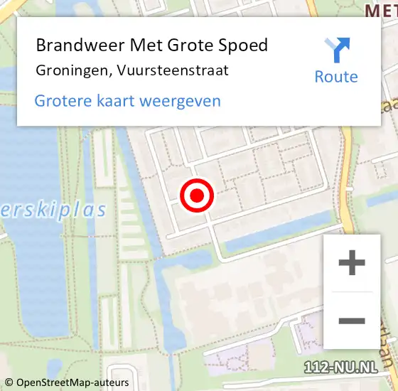 Locatie op kaart van de 112 melding: Brandweer Met Grote Spoed Naar Groningen, Vuursteenstraat op 18 januari 2019 04:33