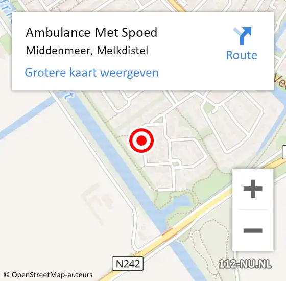 Locatie op kaart van de 112 melding: Ambulance Met Spoed Naar Middenmeer, Melkdistel op 18 januari 2019 07:34