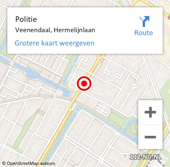 Locatie op kaart van de 112 melding: Politie Veenendaal, Hermelijnlaan op 18 januari 2019 08:00