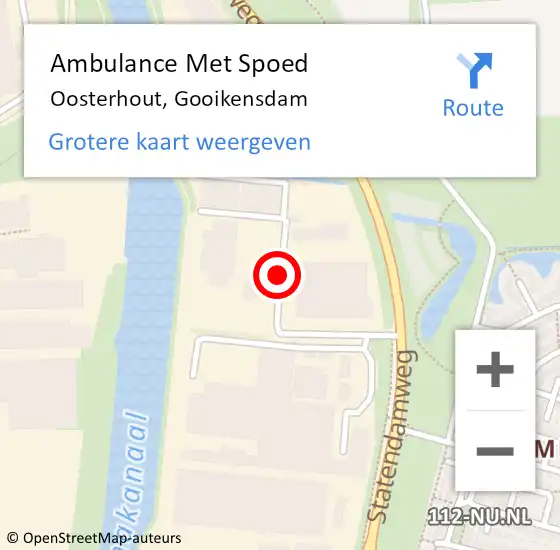 Locatie op kaart van de 112 melding: Ambulance Met Spoed Naar Oosterhout, Gooikensdam op 18 januari 2019 08:09