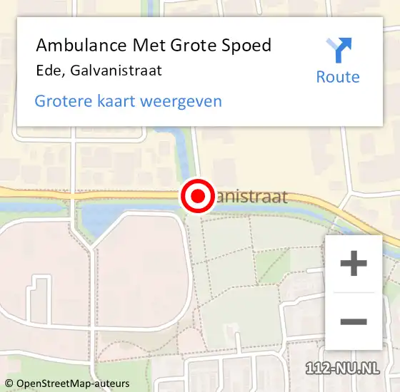 Locatie op kaart van de 112 melding: Ambulance Met Grote Spoed Naar Ede, Galvanistraat op 18 januari 2019 08:33