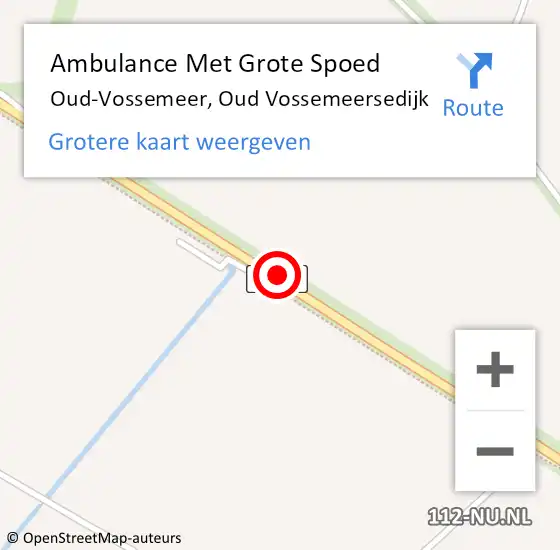 Locatie op kaart van de 112 melding: Ambulance Met Grote Spoed Naar Oud-Vossemeer, Oud Vossemeersedijk op 18 januari 2019 08:34