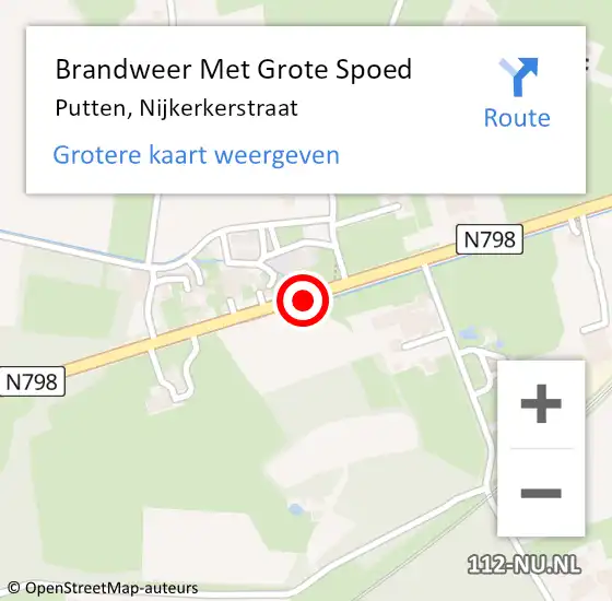 Locatie op kaart van de 112 melding: Brandweer Met Grote Spoed Naar Putten, Nijkerkerstraat op 18 januari 2019 09:25