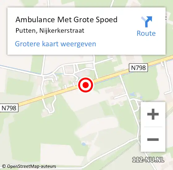 Locatie op kaart van de 112 melding: Ambulance Met Grote Spoed Naar Putten, Nijkerkerstraat op 18 januari 2019 09:27