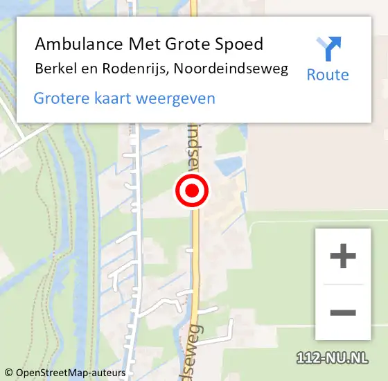 Locatie op kaart van de 112 melding: Ambulance Met Grote Spoed Naar Berkel en Rodenrijs, Noordeindseweg op 18 januari 2019 09:40
