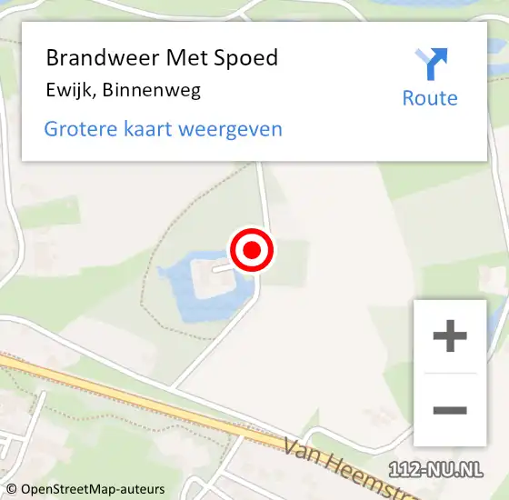 Locatie op kaart van de 112 melding: Brandweer Met Spoed Naar Ewijk, Binnenweg op 18 januari 2019 10:00