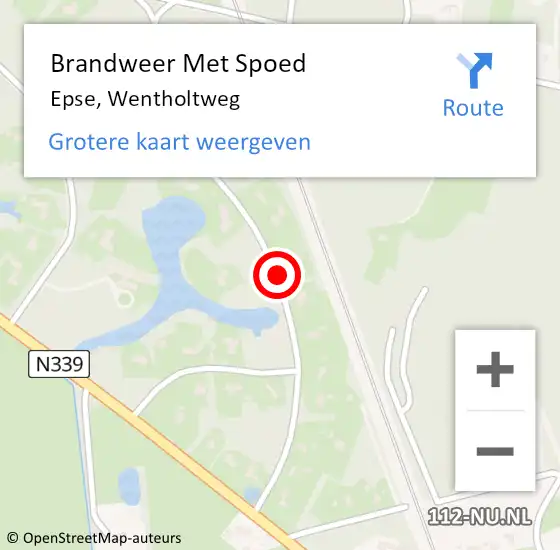 Locatie op kaart van de 112 melding: Brandweer Met Spoed Naar Epse, Wentholtweg op 18 januari 2019 10:05