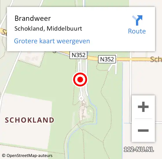 Locatie op kaart van de 112 melding: Brandweer Schokland, Middelbuurt op 18 januari 2019 10:08