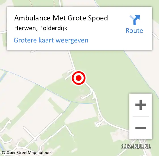 Locatie op kaart van de 112 melding: Ambulance Met Grote Spoed Naar Herwen, Polderdijk op 18 januari 2019 10:56