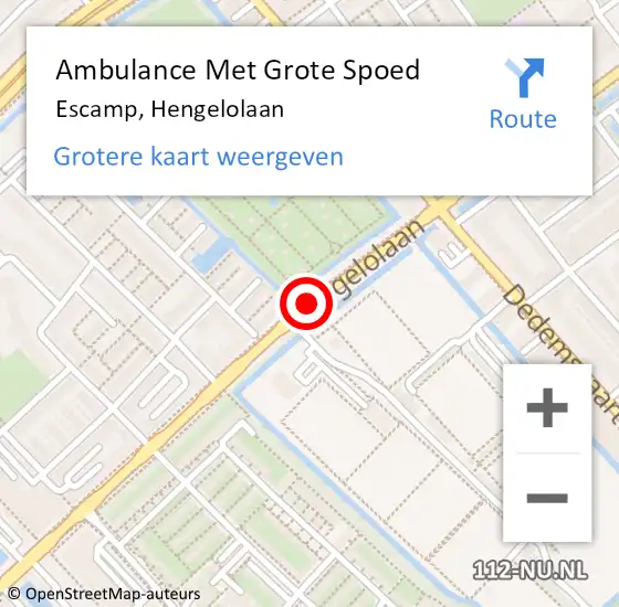 Locatie op kaart van de 112 melding: Ambulance Met Grote Spoed Naar Escamp, Hengelolaan op 20 maart 2014 21:02