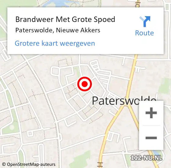 Locatie op kaart van de 112 melding: Brandweer Met Grote Spoed Naar Paterswolde, Nieuwe Akkers op 18 januari 2019 12:09