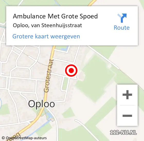 Locatie op kaart van de 112 melding: Ambulance Met Grote Spoed Naar Oploo, van Steenhuijsstraat op 18 januari 2019 12:25