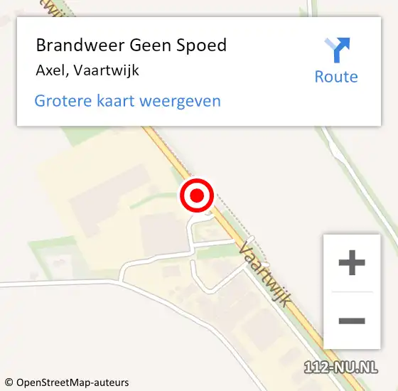 Locatie op kaart van de 112 melding: Brandweer Geen Spoed Naar Axel, Vaartwijk op 18 januari 2019 12:36