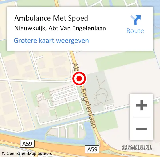 Locatie op kaart van de 112 melding: Ambulance Met Spoed Naar Nieuwkuijk, Abt Van Engelenlaan op 18 januari 2019 14:27