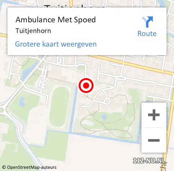 Locatie op kaart van de 112 melding: Ambulance Met Spoed Naar Tuitjenhorn op 18 januari 2019 16:14
