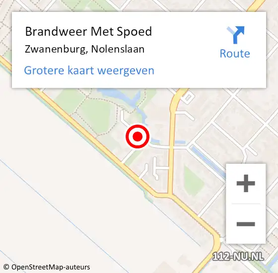 Locatie op kaart van de 112 melding: Brandweer Met Spoed Naar Zwanenburg, Nolenslaan op 18 januari 2019 17:37