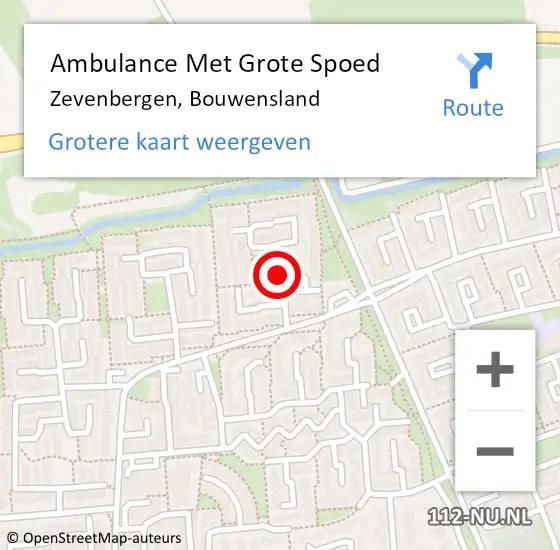 Locatie op kaart van de 112 melding: Ambulance Met Grote Spoed Naar Zevenbergen, Bouwensland op 18 januari 2019 20:43