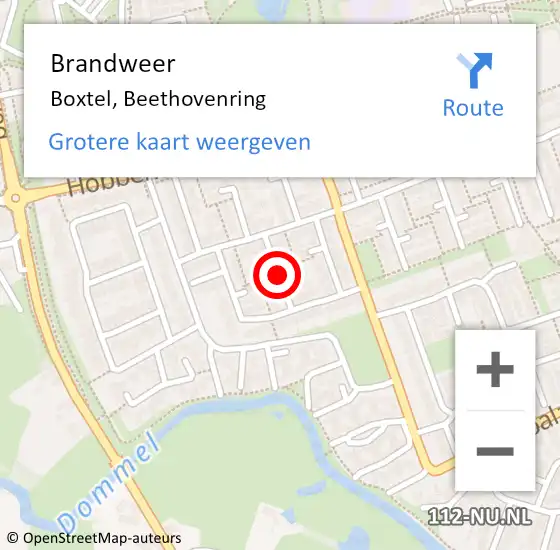 Locatie op kaart van de 112 melding: Brandweer Boxtel, Beethovenring op 18 januari 2019 20:48