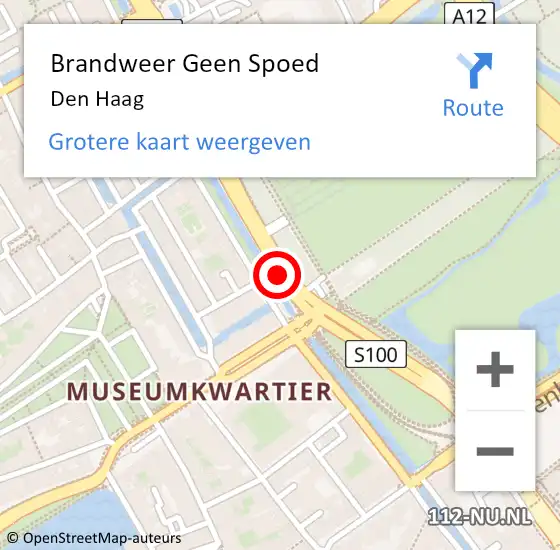 Locatie op kaart van de 112 melding: Brandweer Geen Spoed Naar Den Haag op 18 januari 2019 20:49