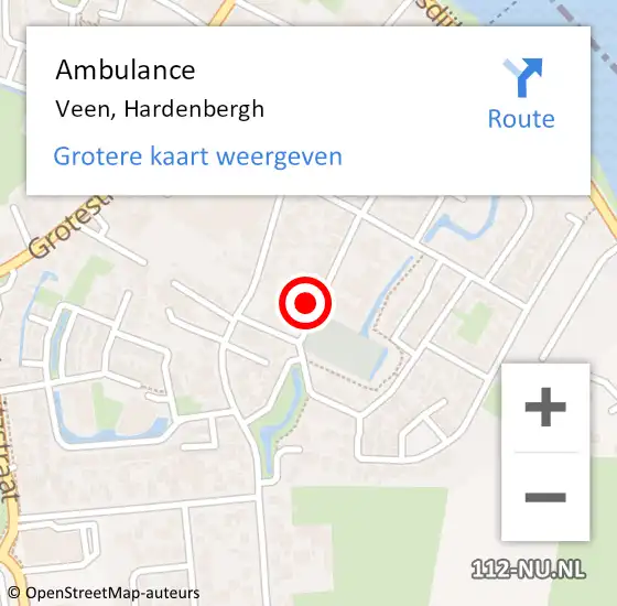 Locatie op kaart van de 112 melding: Ambulance Veen, Hardenbergh op 20 maart 2014 22:52