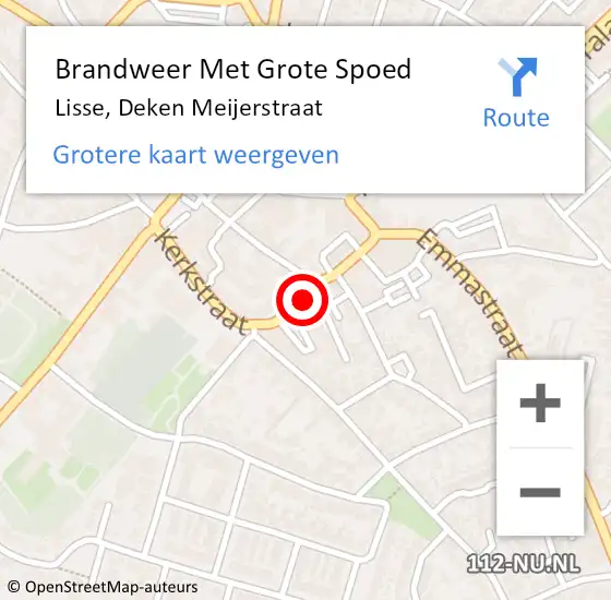 Locatie op kaart van de 112 melding: Brandweer Met Grote Spoed Naar Lisse, Deken Meijerstraat op 18 januari 2019 23:43