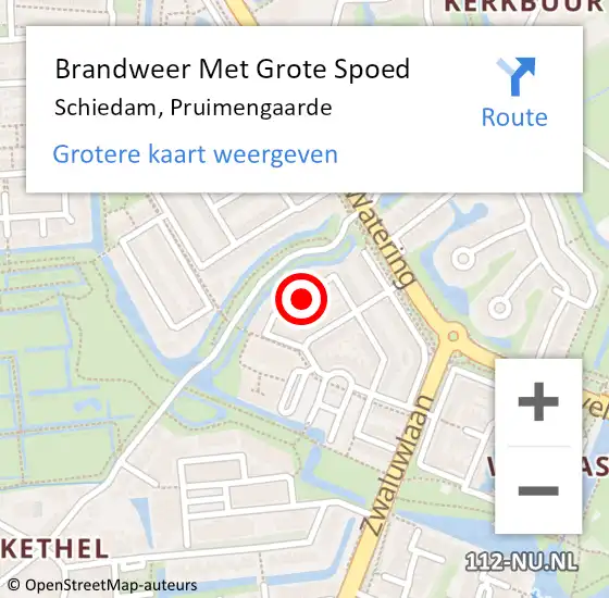 Locatie op kaart van de 112 melding: Brandweer Met Grote Spoed Naar Schiedam, Pruimengaarde op 19 januari 2019 06:12