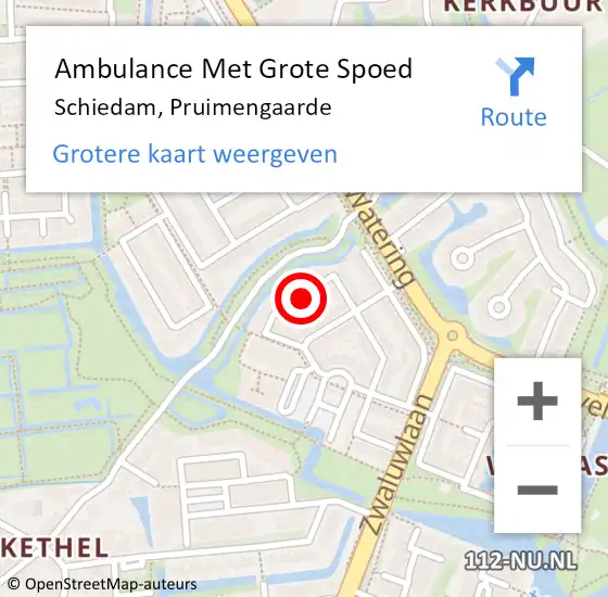 Locatie op kaart van de 112 melding: Ambulance Met Grote Spoed Naar Schiedam, Pruimengaarde op 19 januari 2019 06:12