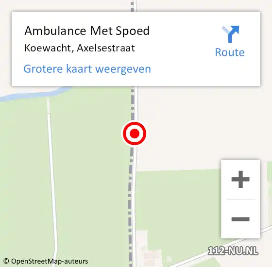 Locatie op kaart van de 112 melding: Ambulance Met Spoed Naar Koewacht, Axelsestraat op 19 januari 2019 06:30