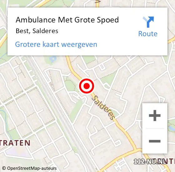 Locatie op kaart van de 112 melding: Ambulance Met Grote Spoed Naar Best, Salderes op 19 januari 2019 07:25
