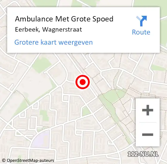 Locatie op kaart van de 112 melding: Ambulance Met Grote Spoed Naar Eerbeek, Wagnerstraat op 19 januari 2019 08:12