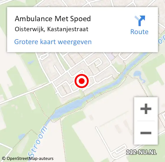 Locatie op kaart van de 112 melding: Ambulance Met Spoed Naar Oisterwijk, Kastanjestraat op 19 januari 2019 08:38