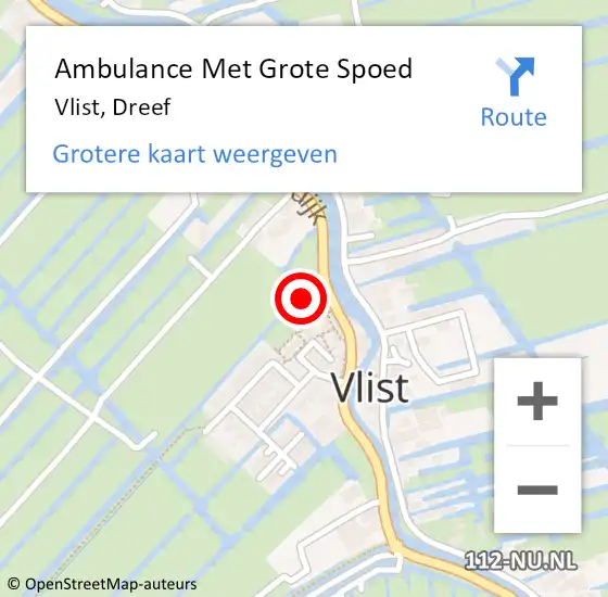 Locatie op kaart van de 112 melding: Ambulance Met Grote Spoed Naar Vlist, Dreef op 19 januari 2019 09:48