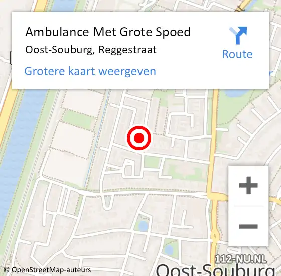 Locatie op kaart van de 112 melding: Ambulance Met Grote Spoed Naar Oost-Souburg, Reggestraat op 19 januari 2019 10:17