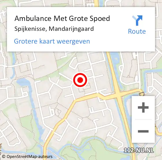 Locatie op kaart van de 112 melding: Ambulance Met Grote Spoed Naar Spijkenisse, Mandarijngaard op 19 januari 2019 11:45