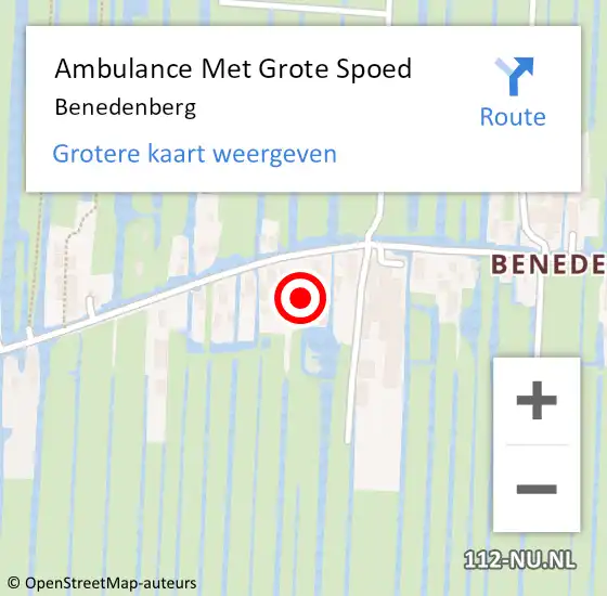 Locatie op kaart van de 112 melding: Ambulance Met Grote Spoed Naar Benedenberg op 19 januari 2019 12:04