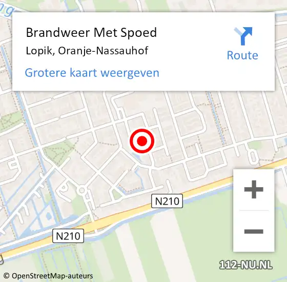 Locatie op kaart van de 112 melding: Brandweer Met Spoed Naar Lopik, Oranje-Nassauhof op 19 januari 2019 12:24
