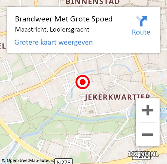 Locatie op kaart van de 112 melding: Brandweer Met Grote Spoed Naar Maastricht, Looiersgracht op 19 januari 2019 13:57