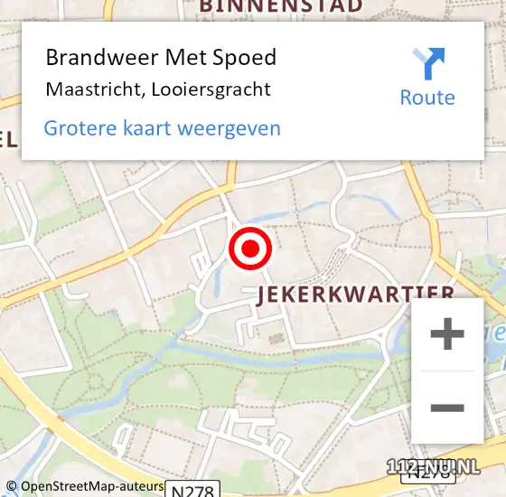 Locatie op kaart van de 112 melding: Brandweer Met Spoed Naar Maastricht, Looiersgracht op 19 januari 2019 14:32