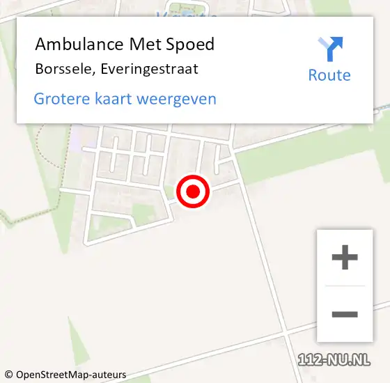 Locatie op kaart van de 112 melding: Ambulance Met Spoed Naar Borssele, Everingestraat op 19 januari 2019 14:36
