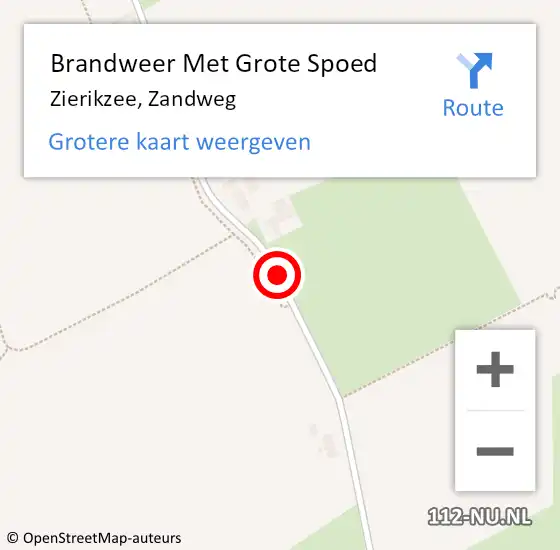 Locatie op kaart van de 112 melding: Brandweer Met Grote Spoed Naar Zierikzee, Zandweg op 19 januari 2019 15:01