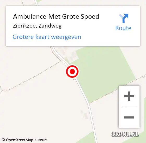 Locatie op kaart van de 112 melding: Ambulance Met Grote Spoed Naar Zierikzee, Zandweg op 19 januari 2019 15:01