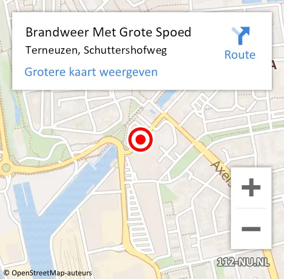 Locatie op kaart van de 112 melding: Brandweer Met Grote Spoed Naar Terneuzen, Schuttershofweg op 19 januari 2019 15:11