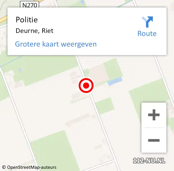 Locatie op kaart van de 112 melding: Politie Deurne, Riet op 19 januari 2019 16:15