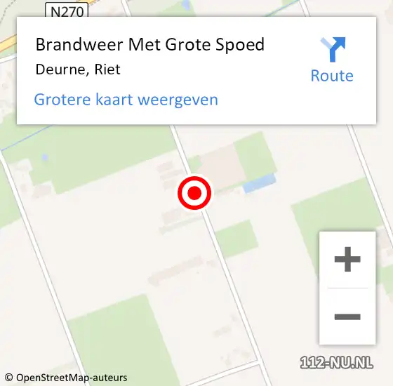 Locatie op kaart van de 112 melding: Brandweer Met Grote Spoed Naar Deurne, Riet op 19 januari 2019 16:16