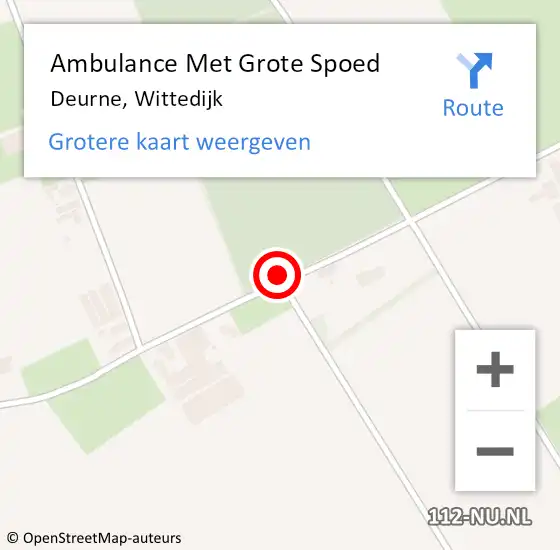 Locatie op kaart van de 112 melding: Ambulance Met Grote Spoed Naar Deurne, Wittedijk op 19 januari 2019 16:24