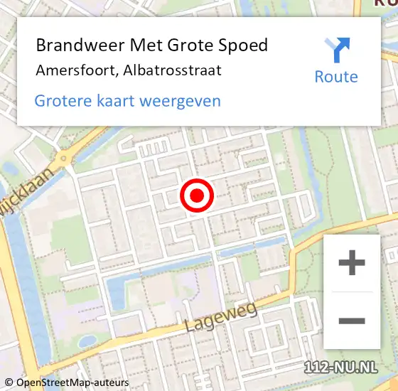 Locatie op kaart van de 112 melding: Brandweer Met Grote Spoed Naar Utrecht, Albatrosstraat op 19 januari 2019 16:31