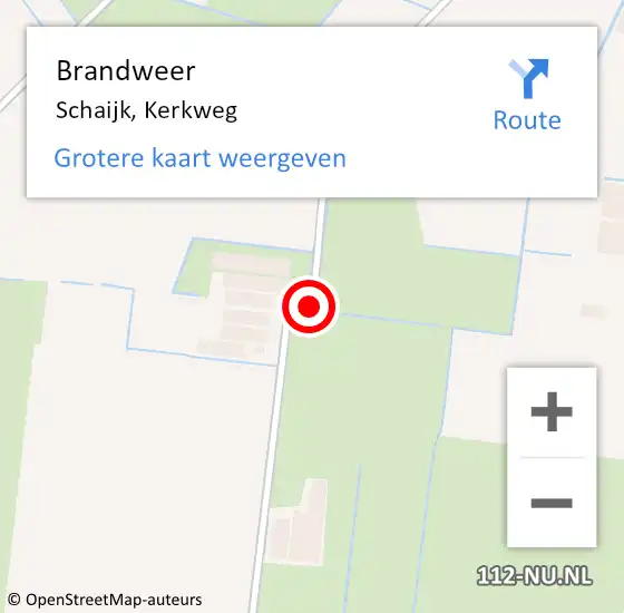 Locatie op kaart van de 112 melding: Brandweer Schaijk, Kerkweg op 19 januari 2019 17:16