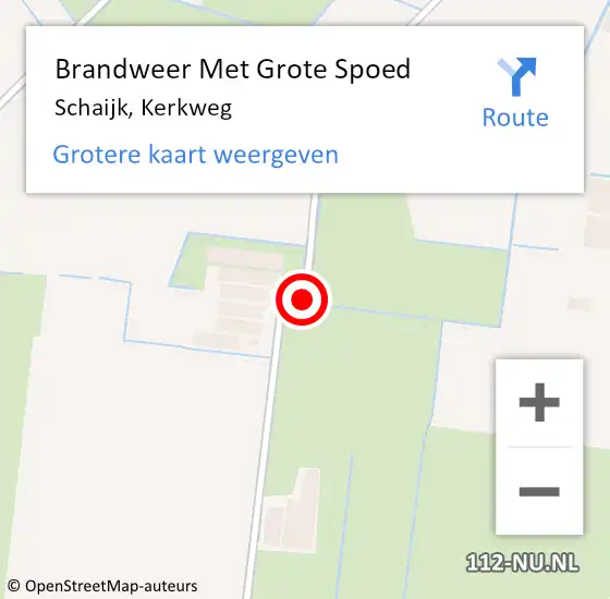 Locatie op kaart van de 112 melding: Brandweer Met Grote Spoed Naar Schaijk, Kerkweg op 19 januari 2019 17:16