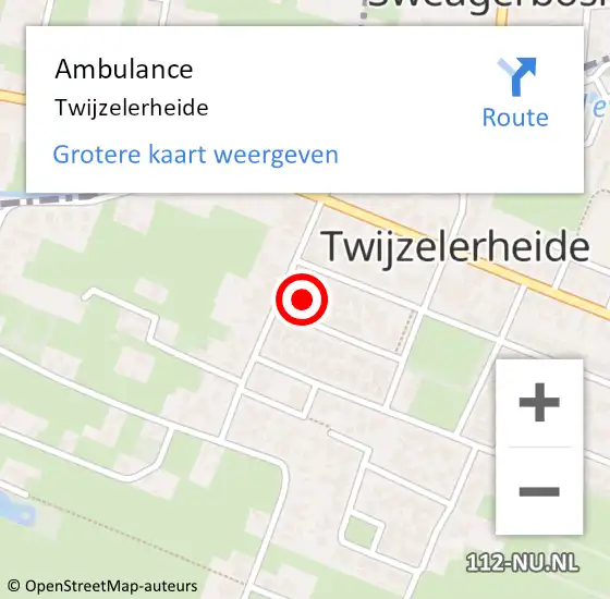 Locatie op kaart van de 112 melding: Ambulance Twijzelerheide op 19 januari 2019 17:59